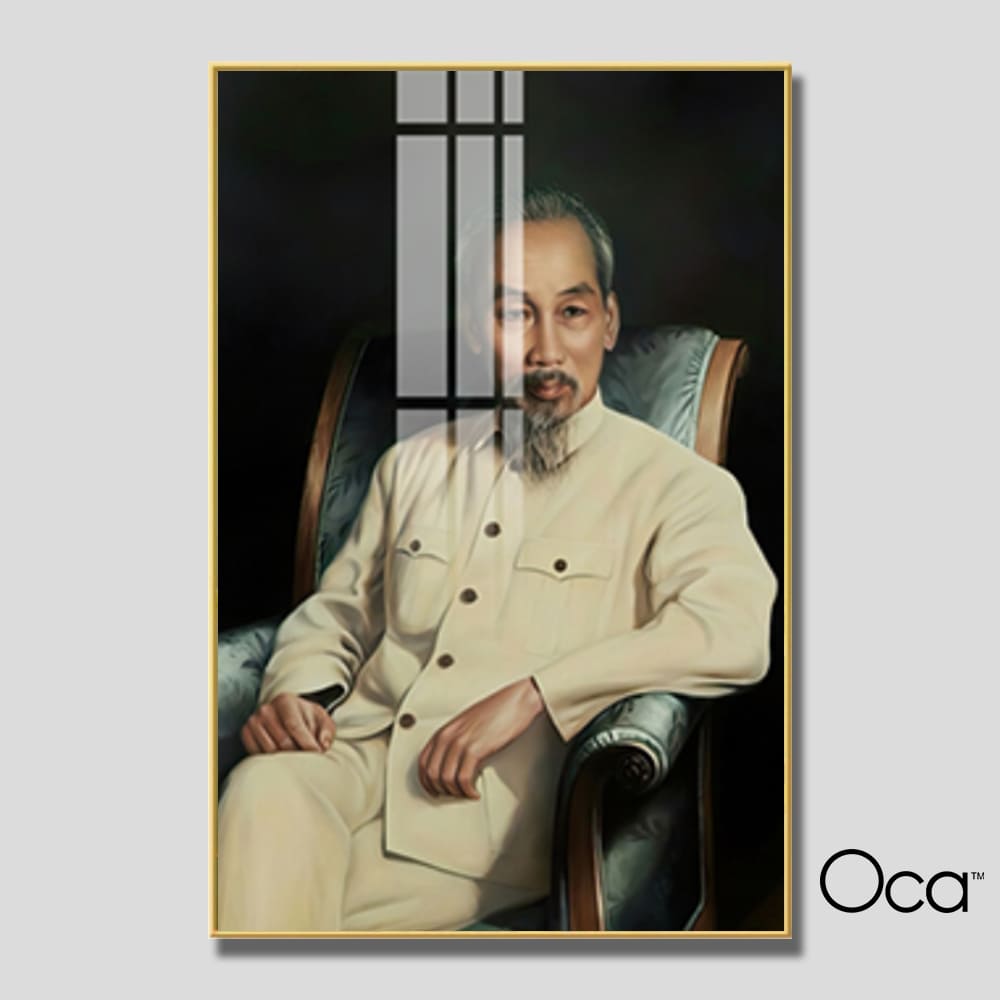 Bức Tranh Chủ tịch Hồ Chí Minh | Khung hợp kim cao cấp | Mã T0466 | Oca