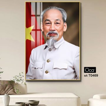 Alternative view of Bức Tranh Chủ tịch Hồ Chí Minh | Khung hợp kim cao cấp | Mã T0469 | Oca