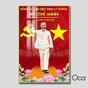 Bức Tranh Chủ tịch Hồ Chí Minh | Khung hợp kim cao cấp | Mã T0471 | Oca