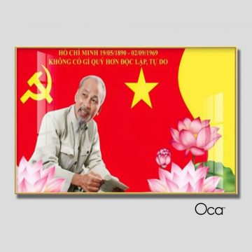 Bức Tranh Chủ tịch Hồ Chí Minh | Khung hợp kim cao cấp | Mã T0475 | Oca