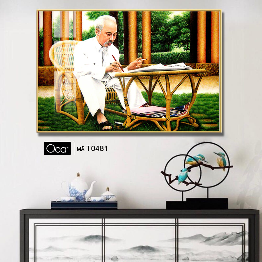 Bức Tranh Chủ tịch Hồ Chí Minh | Khung hợp kim cao cấp | Mã T0481 | Oca - Ảnh 2