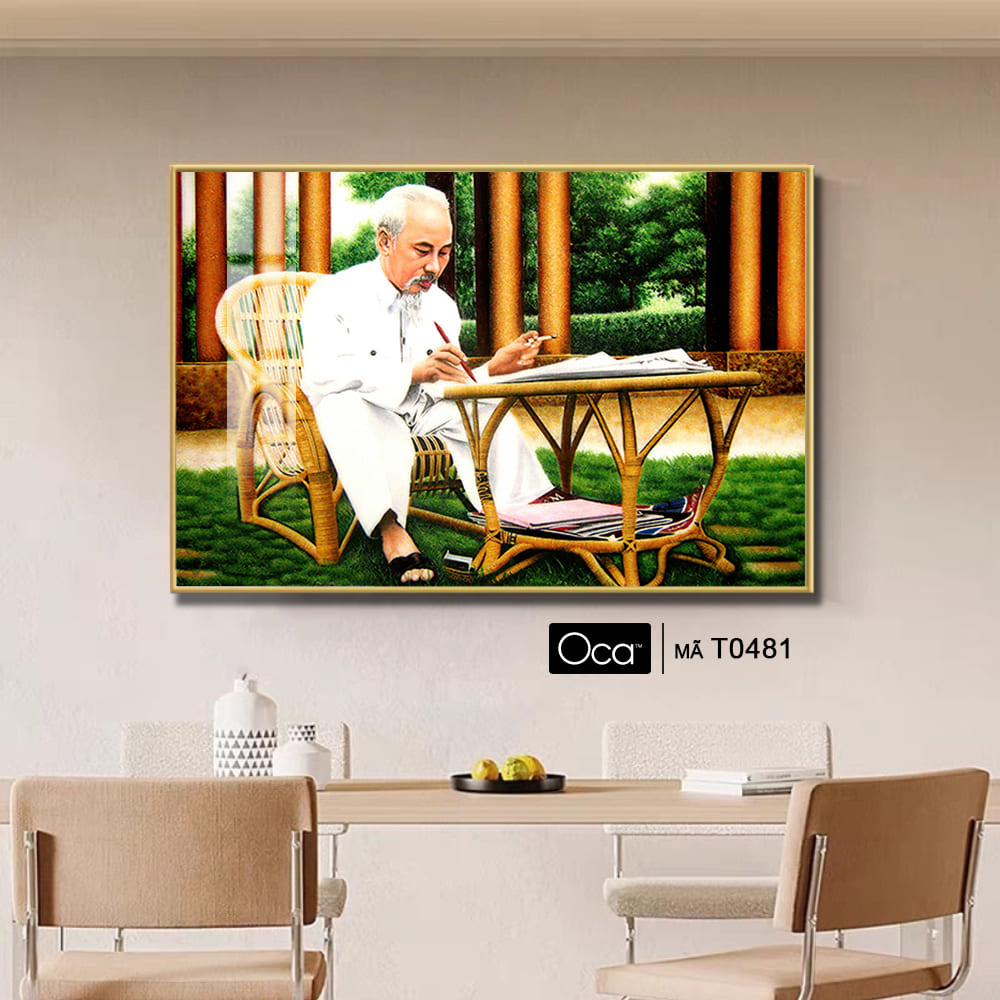 Bức Tranh Chủ tịch Hồ Chí Minh | Khung hợp kim cao cấp | Mã T0481 | Oca - Ảnh 4