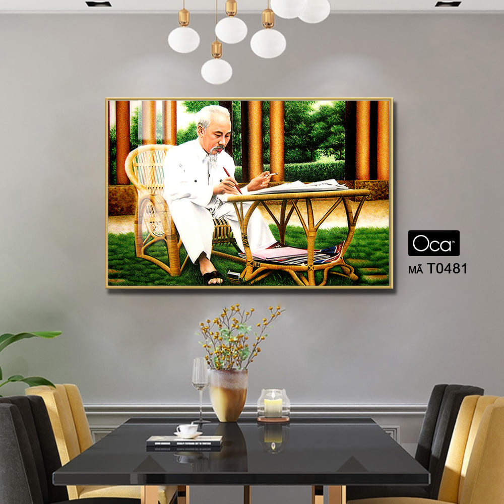 Bức Tranh Chủ tịch Hồ Chí Minh | Khung hợp kim cao cấp | Mã T0481 | Oca - Ảnh 3