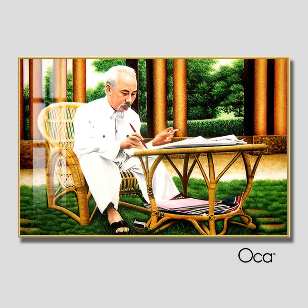 Bức Tranh Chủ tịch Hồ Chí Minh | Khung hợp kim cao cấp | Mã T0481 | Oca