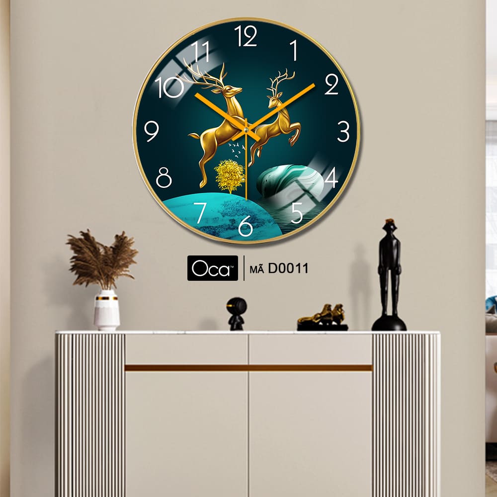 Đồng hồ đôi hươu vượng tài | Tráng gương | Mã D0011 | OCa - Ảnh 2