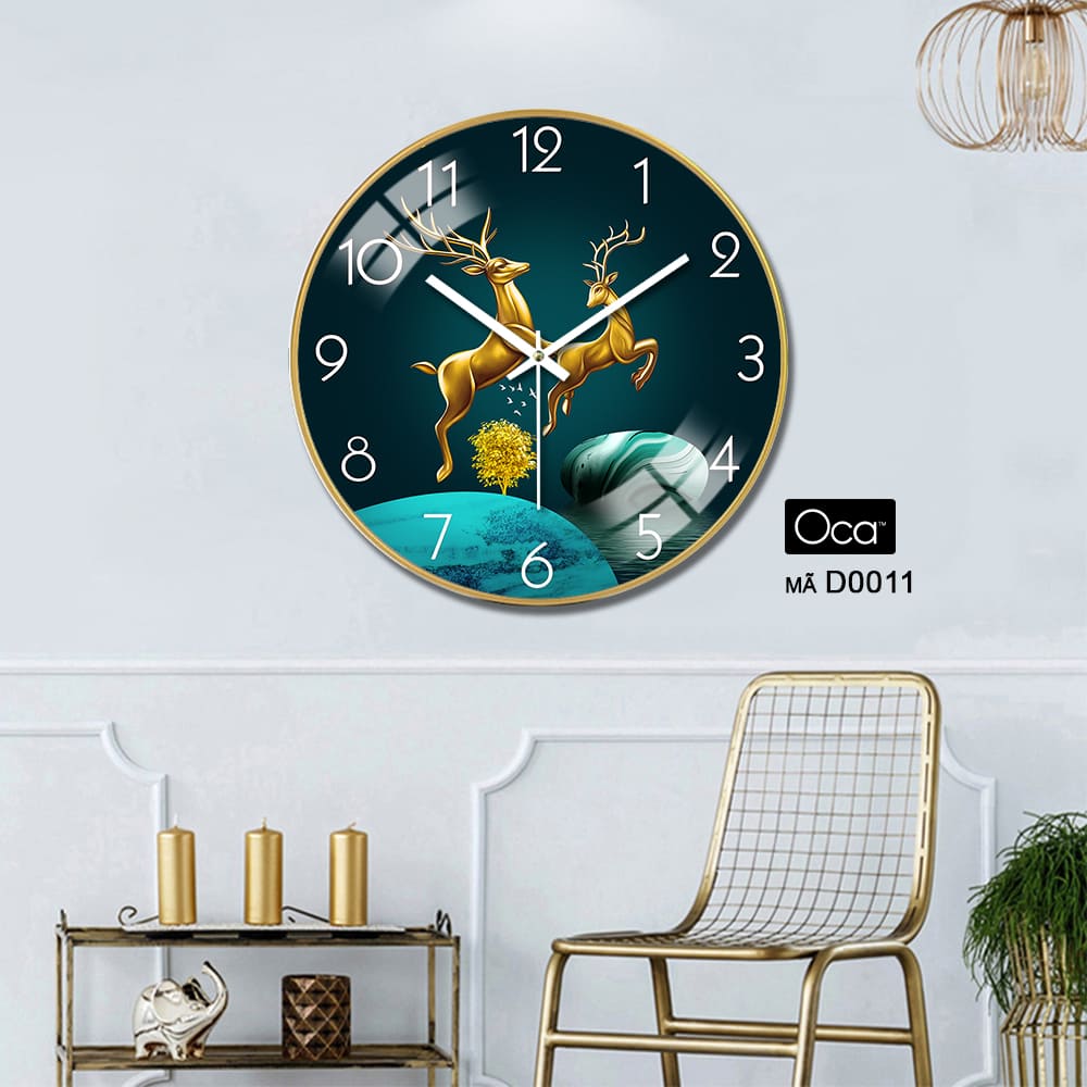 Đồng hồ đôi hươu vượng tài | Tráng gương | Mã D0011 | OCa - Ảnh 4