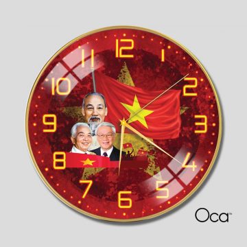 Đồng hồ Bác Hồ - Bác Giáp - Bác Trọng | Tráng gương | Mã D0088 | Oca