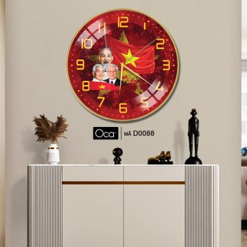 Alternative view of Đồng hồ Bác Hồ - Bác Giáp - Bác Trọng | Tráng gương | Mã D0088 | Oca